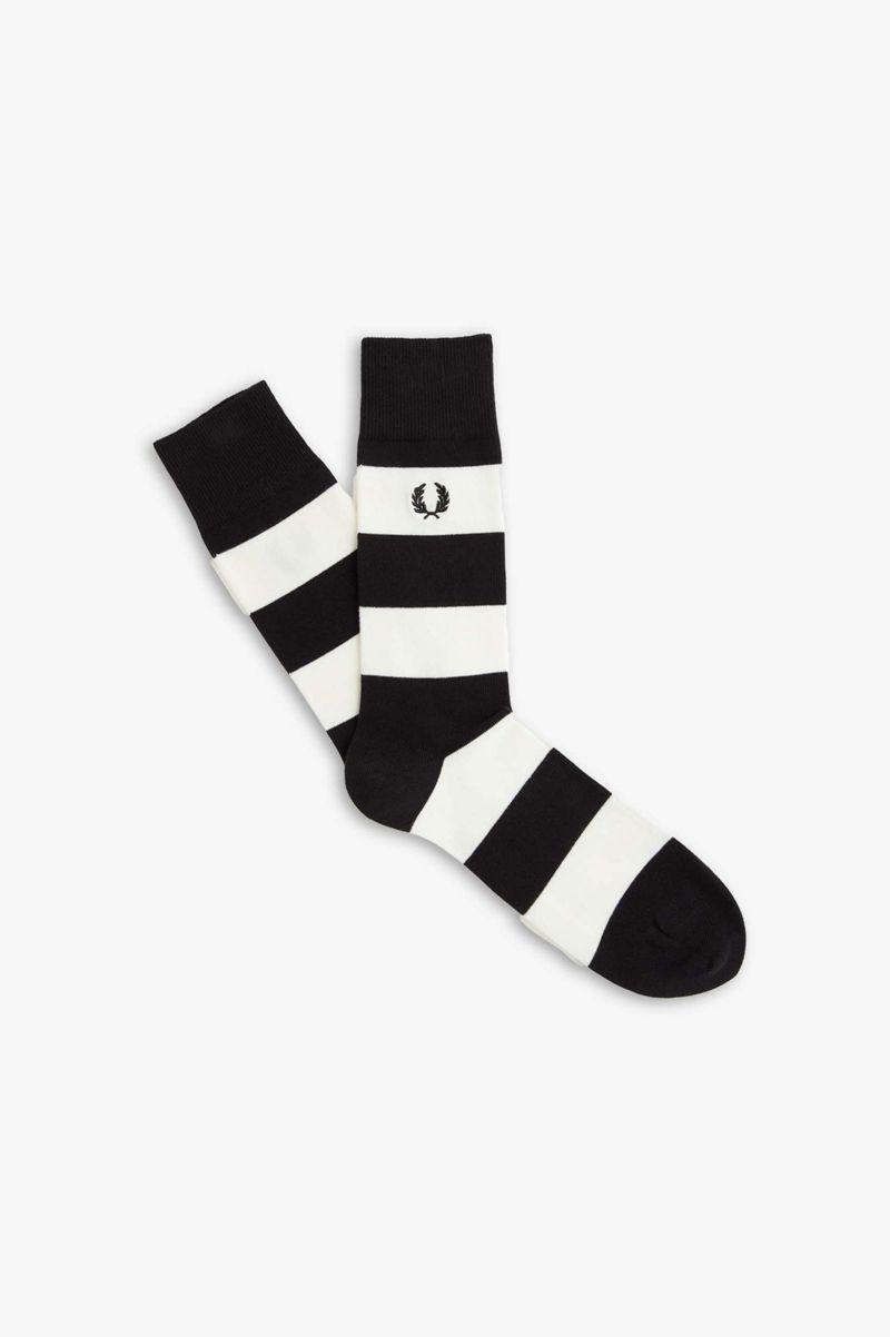 Black Fred Perry Striped Men\'s Socks | PH 1170HAPK